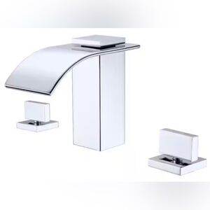 Contemporary 8 in. Widespread 2-Handle Bathroom Sink Faucet in Chrome Finish